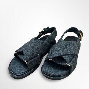 ❌SOLD❌ Marni Fussbett Charcoal Felt Sandals EU 37 • New, Never Worn
